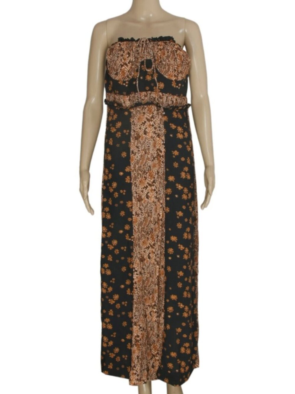Free People Tigerlily Midi Dress Floral Printed Strapless Tube New S